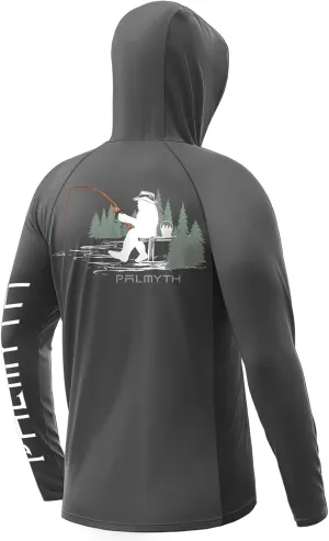 Palmyth Fishing Shirts for Men Long Sleeve UPF 50  Sun Protection Fishing Hoodie with UV Vented Neck Gaiter