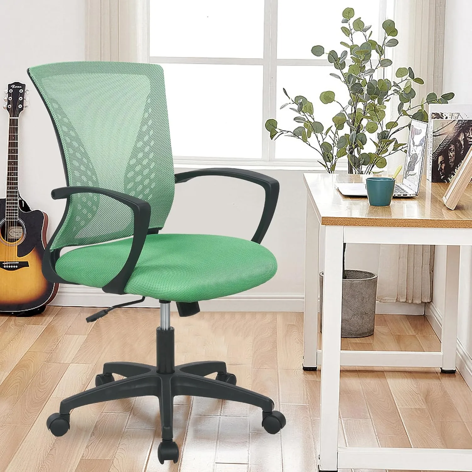 PayLessHere Office Computer Gaming Chair Ergonomic Mesh Desk Chair Adjustable Video Game Chairs with 360 Degrees Swivel Wheels Armrest Lumbar Support for Home Office,Green