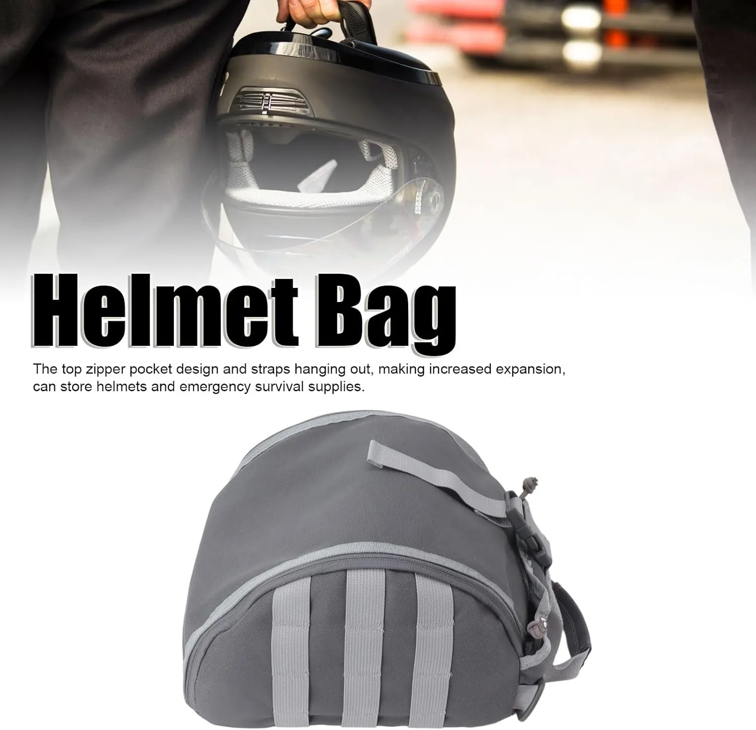 PerGar Outdoor Helmet Bag, Camping Helmet Bag, Canvas Scratch Prevention Helmet Storage Bag for Hard Hats Helmet, Nylon Waterproof Motorcycle Bike Bicycle Helmet Bag for Camping Hiking