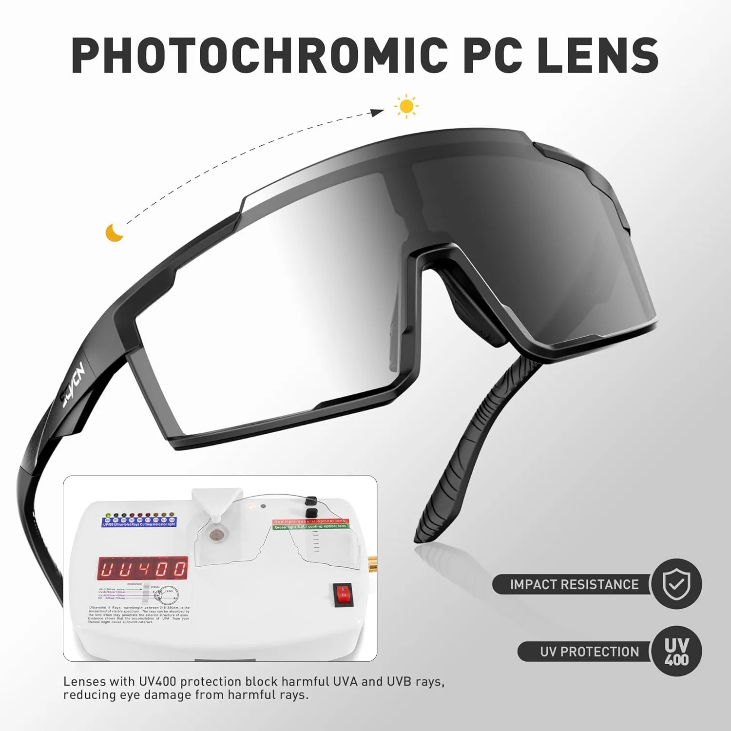 Photochromic Cycling Glasses Sports Sunglasses for Men Women Mountain MTB Glasses UV Protection Driving Running S121