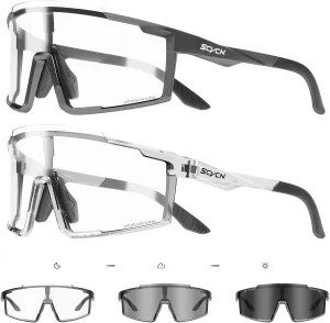 Photochromic Cycling Glasses Sports Sunglasses for Men Women Mountain MTB Glasses UV Protection Driving Running S121