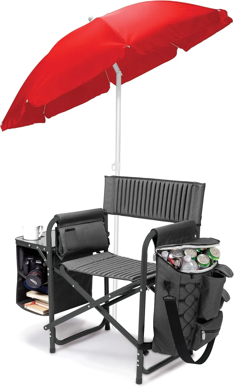 PICNIC TIME Fusion Camping Chair with Side Table and Soft Cooler, Beach Chair for Adults, Lawn Chair