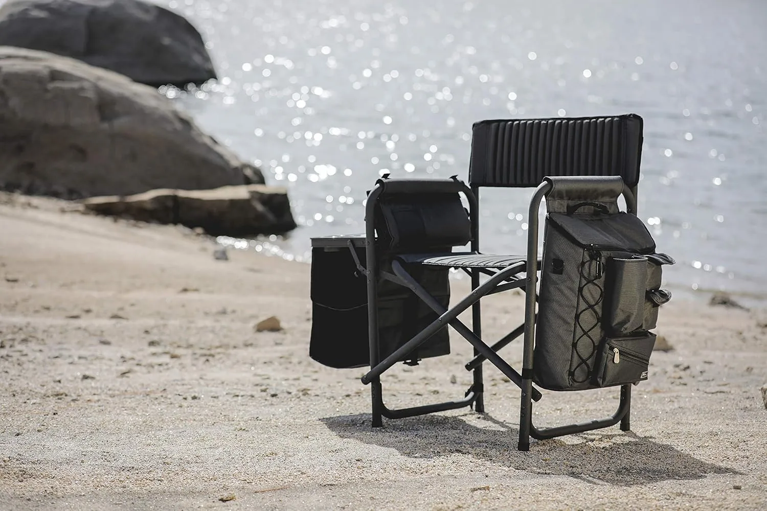 PICNIC TIME Fusion Camping Chair with Side Table and Soft Cooler, Beach Chair for Adults, Lawn Chair