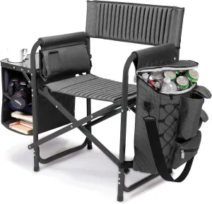 PICNIC TIME Fusion Camping Chair with Side Table and Soft Cooler, Beach Chair for Adults, Lawn Chair