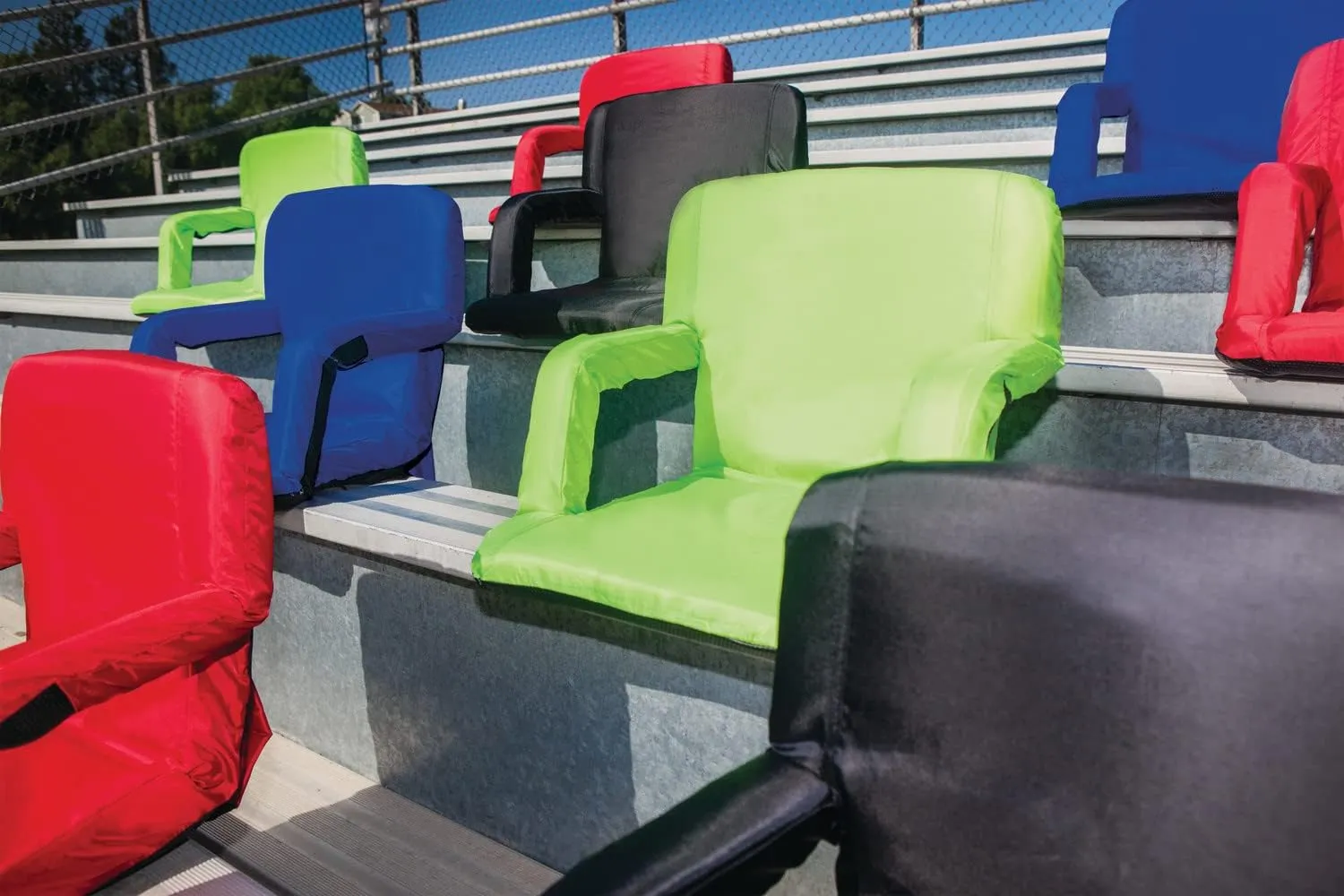 PICNIC TIME NHL Ventura Reclining Stadium Seat with Back Support - Bleacher Seat - Beach Floor Chair