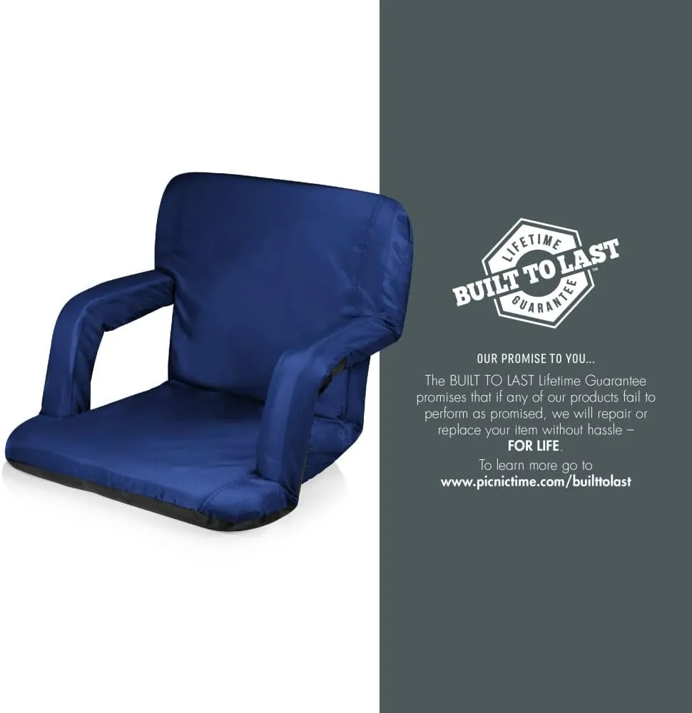 PICNIC TIME NHL Ventura Reclining Stadium Seat with Back Support - Bleacher Seat - Beach Floor Chair