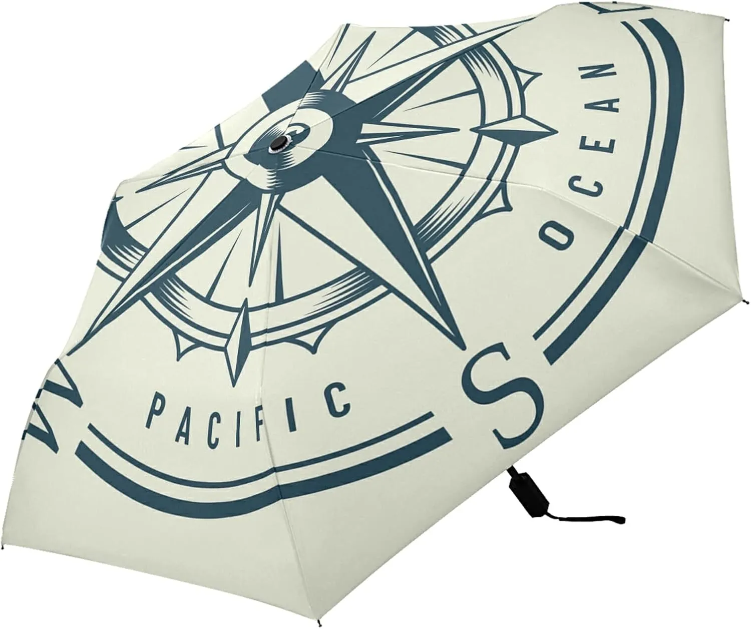 Poeticcity Folding Umbrella, Anti-UV 3 Folds Lightweight Parasol, Compact Windproof Strong Umbrellas for Car Travel Sun & Rain