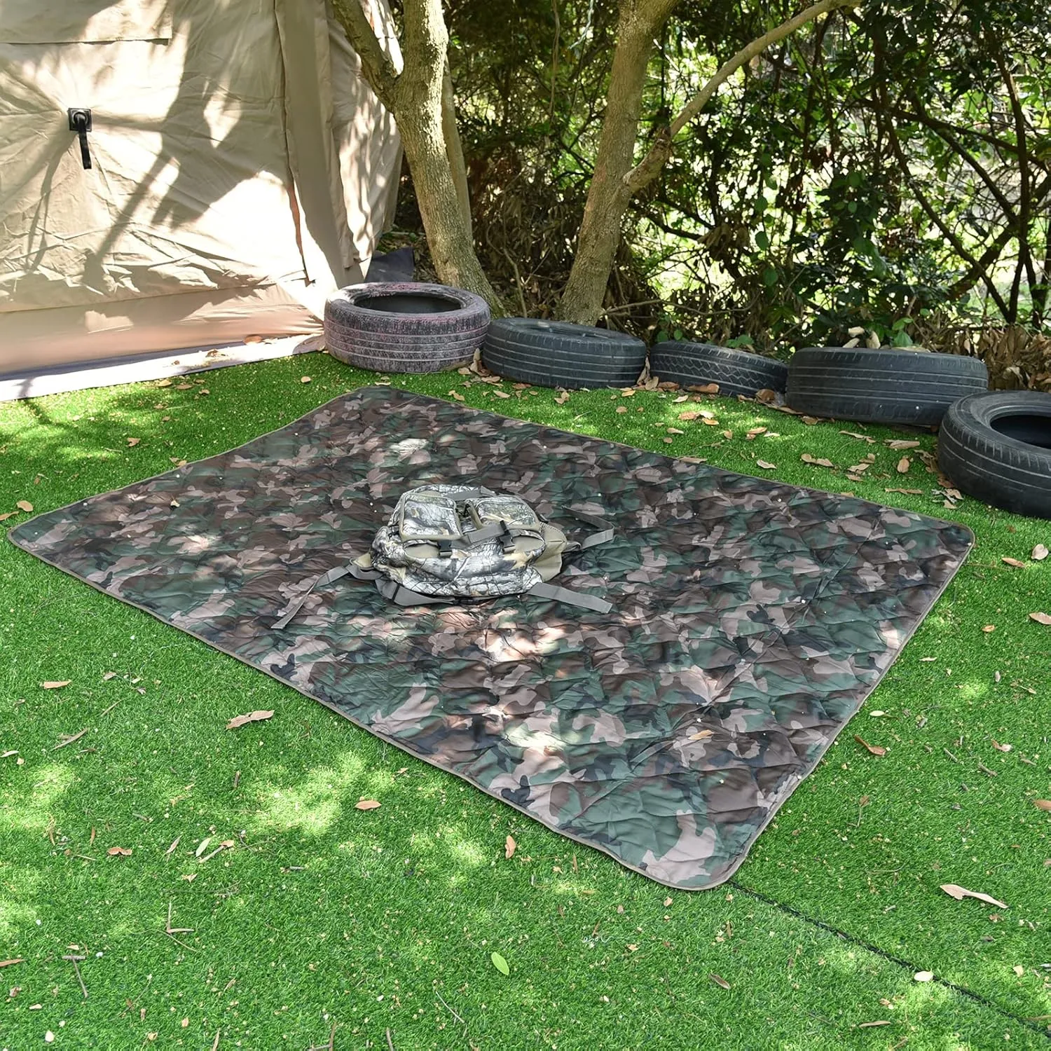 Poncho Liner Military Insulation Blanket Camo with Compression Carry Bag for Outdoors Hiking Jungle Hunting Gear