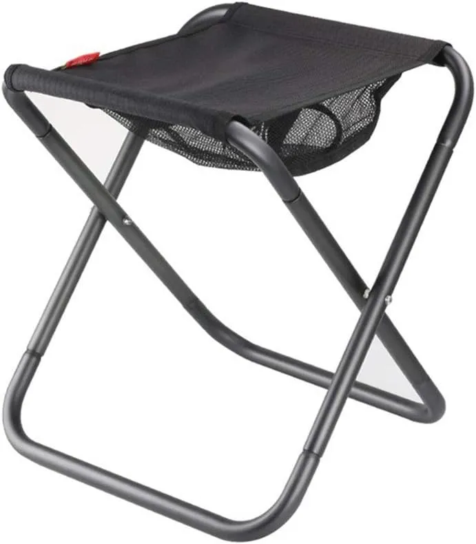 Portable and Compact Folding Camping Stool with Storage - Ideal Outdoor Chair with Mesh Pocket - Dimensions: 31 x 36 x 40CM