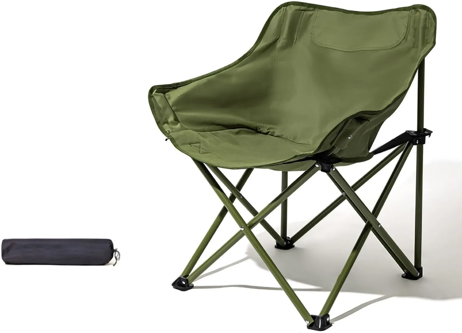 Portable Camp Chairs for Adults, Sturdy and Durable Camp Chairwith Carry Bag, Lightweight Camping Chairs for Beach Garden, Terrace (Color : Green)