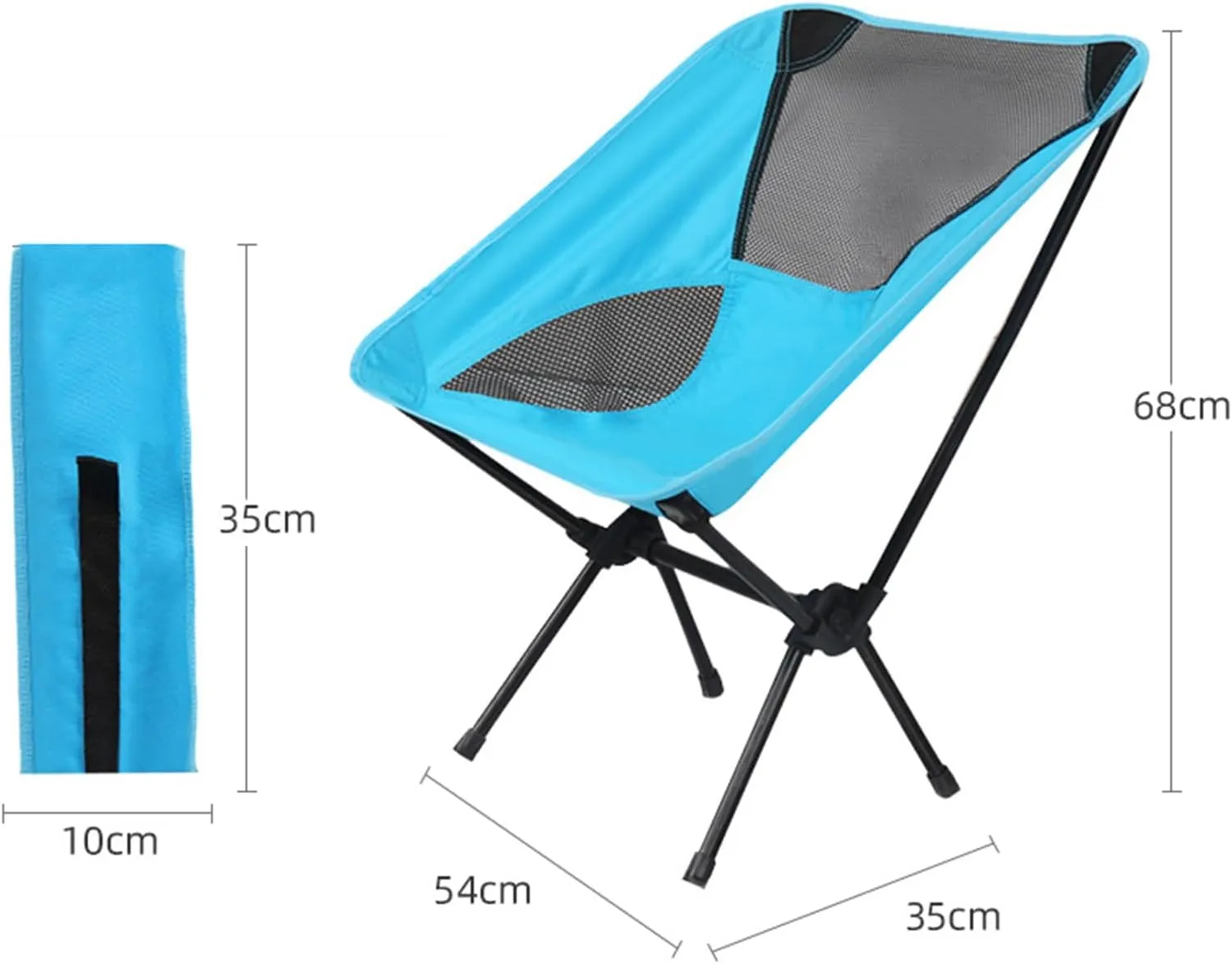Portable Camping Chair Lightweight Compact Folding Chair Mesh for Outdoor Camp Travel Beach Picnic Festival Hiking Backpacking,B