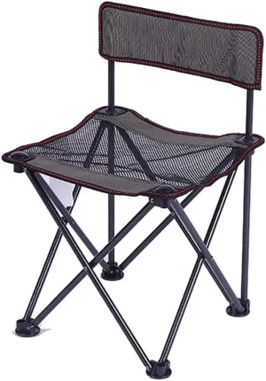 Portable Camping Chair Ultralight Backpack Chair, Folding Camping Chair, Compact Folding Chair, Camping, Hiking, Traveling, Fishing camping, beach, fishing ( Color : Black , Size : 58*36.5*36.5CM )