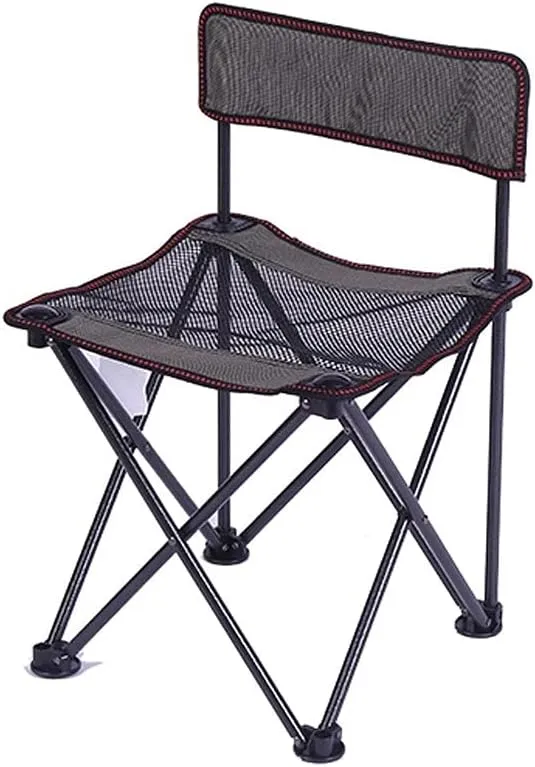 Portable Camping Chair Ultralight Backpack Chair, Folding Camping Chair, Compact Folding Chair, Camping, Hiking, Traveling, Fishing camping, beach, fishing ( Color : Black , Size : 58*36.5*36.5CM )
