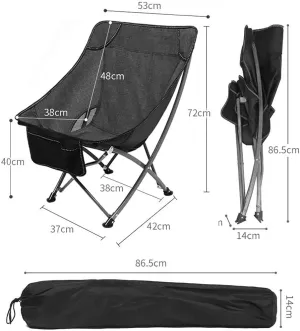 Portable Chairs Lounge Camping Stools Outdoor Beaach High Back Chair Portable Folding Fishing Chairs with Storage Backpack 0626 (Color : Blue-a)