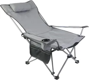Portable Folding Camping Chair Recliner with Carry Bag, Heavy-Duty Steel Frame, Oxford Fabric, Supports Up to for Beach, Picnic Camping
