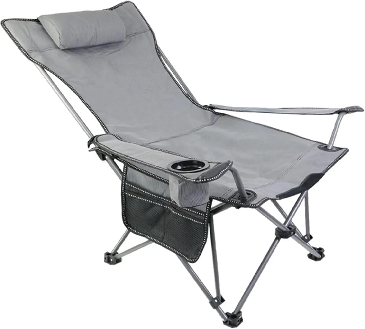 Portable Folding Camping Chair Recliner with Carry Bag, Heavy-Duty Steel Frame, Oxford Fabric, Supports Up to for Beach, Picnic Camping
