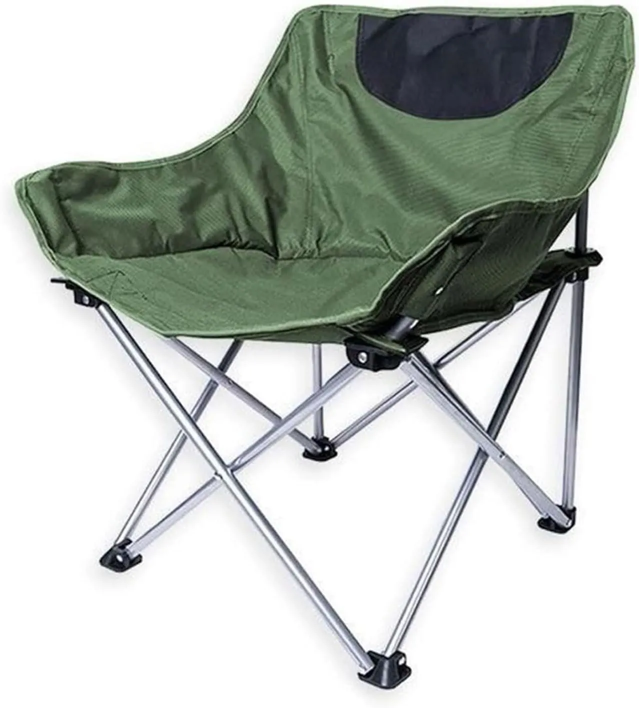 Portable Folding Camping Chair with Storage Bag, Compact Beach Picnic Chair, 2 Cup Holders, Breathable Fabric