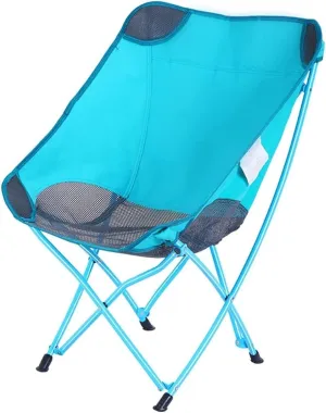 Portable Folding Chair Ultralight Camping Chair with Mesh Stitching Compact Folding Backpacking Seat Stool with Large Back Storage Pocket Adjustable Folding Chair