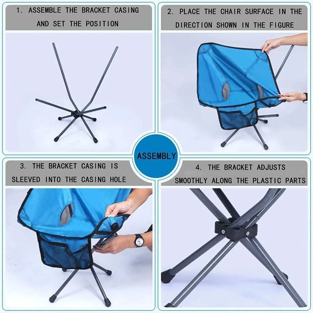 Portable Folding Recliner Chair Thicken Backrest Beach Chair for Outdoor Activities and Camping