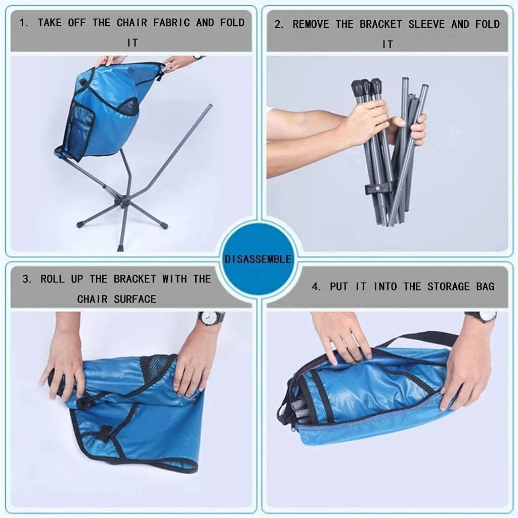 Portable Folding Recliner Chair Thicken Backrest Beach Chair for Outdoor Activities and Camping