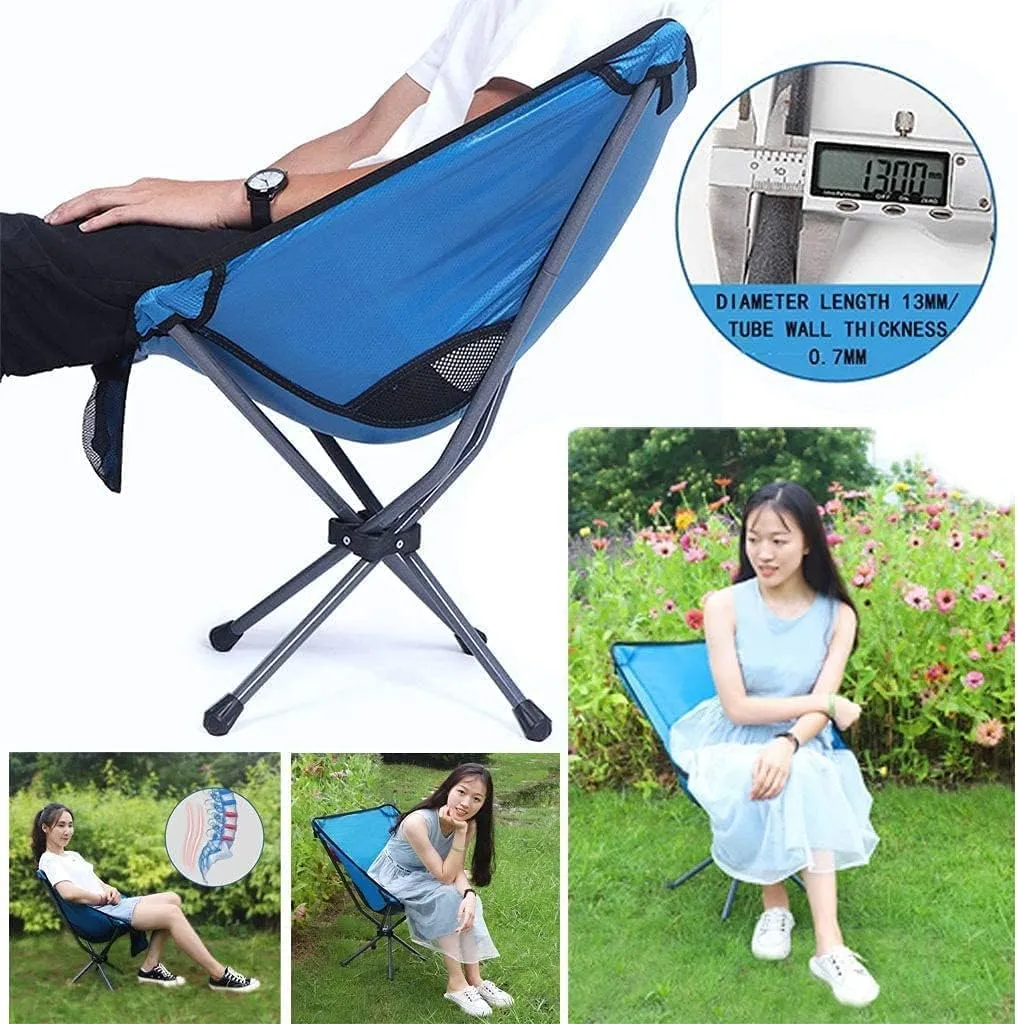 Portable Folding Recliner Chair Thicken Backrest Beach Chair for Outdoor Activities and Camping