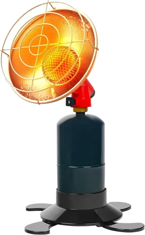 Portable Propane Heater Camping 6500 BTU Small Propane Heater with Electric Igniter, Control Valve, Folding Out Legs Base, Golf Cart, Tent Cordless(Fuel Not Included)