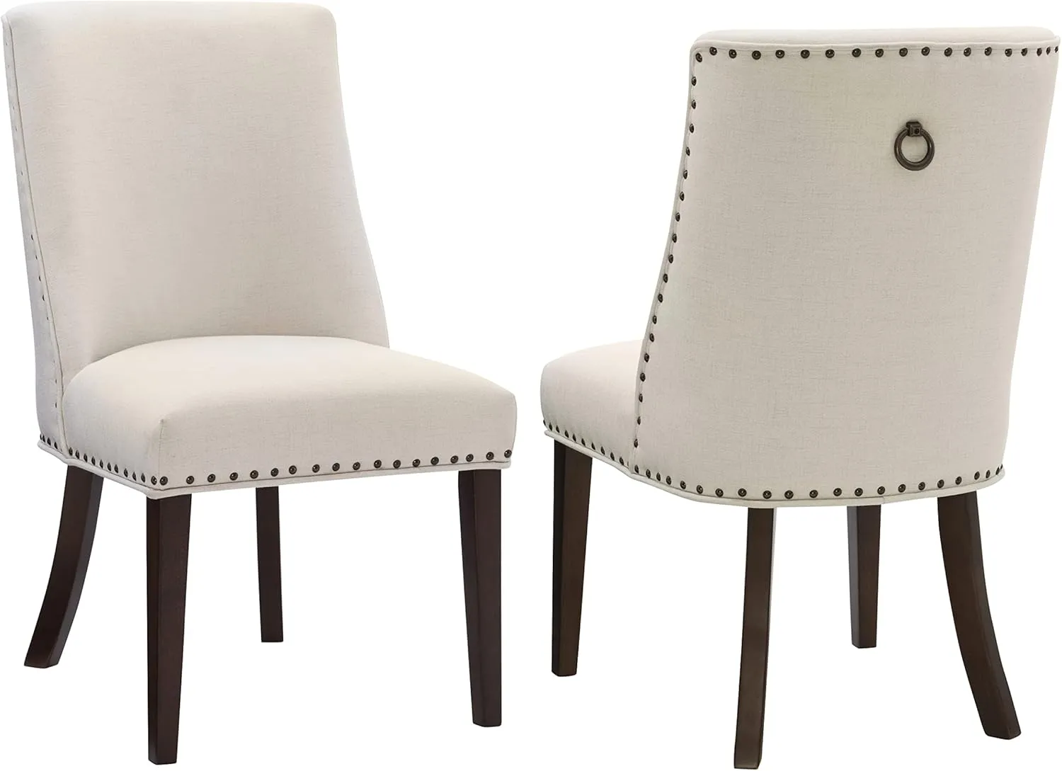 Powell Company Set of 2 Upholstery by Powell Parnell Dining Chair, Natural/Espresso