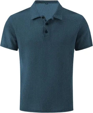Prestigio Mesh T-Shirt, Polo Shirts for Men, Prestigio Wrinkle-Free Textured Slim Fit Tshirts, Elavure Polo Shirt