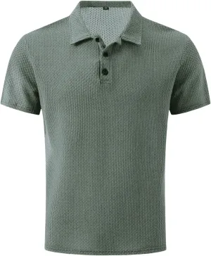 Prestigio Mesh T-Shirt, Polo Shirts for Men, Prestigio Wrinkle-Free Textured Slim Fit Tshirts, Elavure Polo Shirt