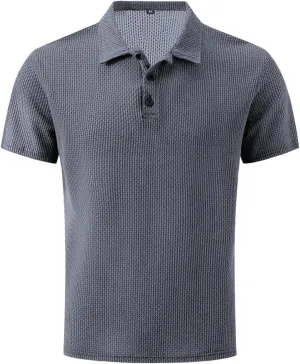 Prestigio Mesh T-Shirt, Polo Shirts for Men, Prestigio Wrinkle-Free Textured Slim Fit Tshirts, Elavure Polo Shirt