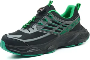 Prestivos Steel Toe Shoes: Men's Work Shoes, Anti-Slip, Puncture-Resistant, Steel Toe, Air Cushion, Black, Gray