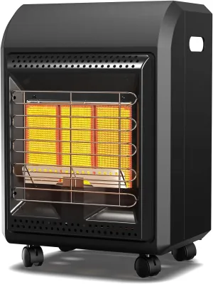 Propane Heater, 6000 to 18000 BTU 3 Setting Tank Heater With Regulator, Cordless Portable for Garages, Yards and Camping Use