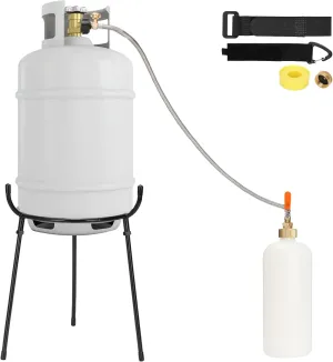 Propane Refill Kit,Propane Refill Stand,Refillable 1lb Cylinder Kit,Fuel Keg Refillable Propane Kit,Propane Refill Adapter for 1lb Tank with Propane Cylinder Refill Stand,Propane Tank Stand