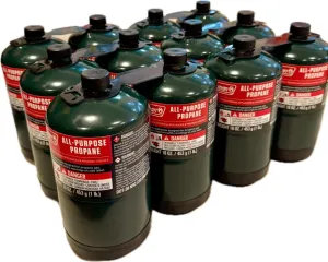 Propane Replacement Fuel Cylinders Camping- 16 Oz (12 Pack) Factory Pre-filled and Ready to Use