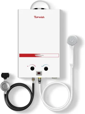Propane Water Heater Tankless, 12L Portable Water Heater, 3.16GPM Portable Hot Water Heaters with Multi-Protection, Instant Camping Water Heaters for Camping, Outdoors Shower, RV Shower,White