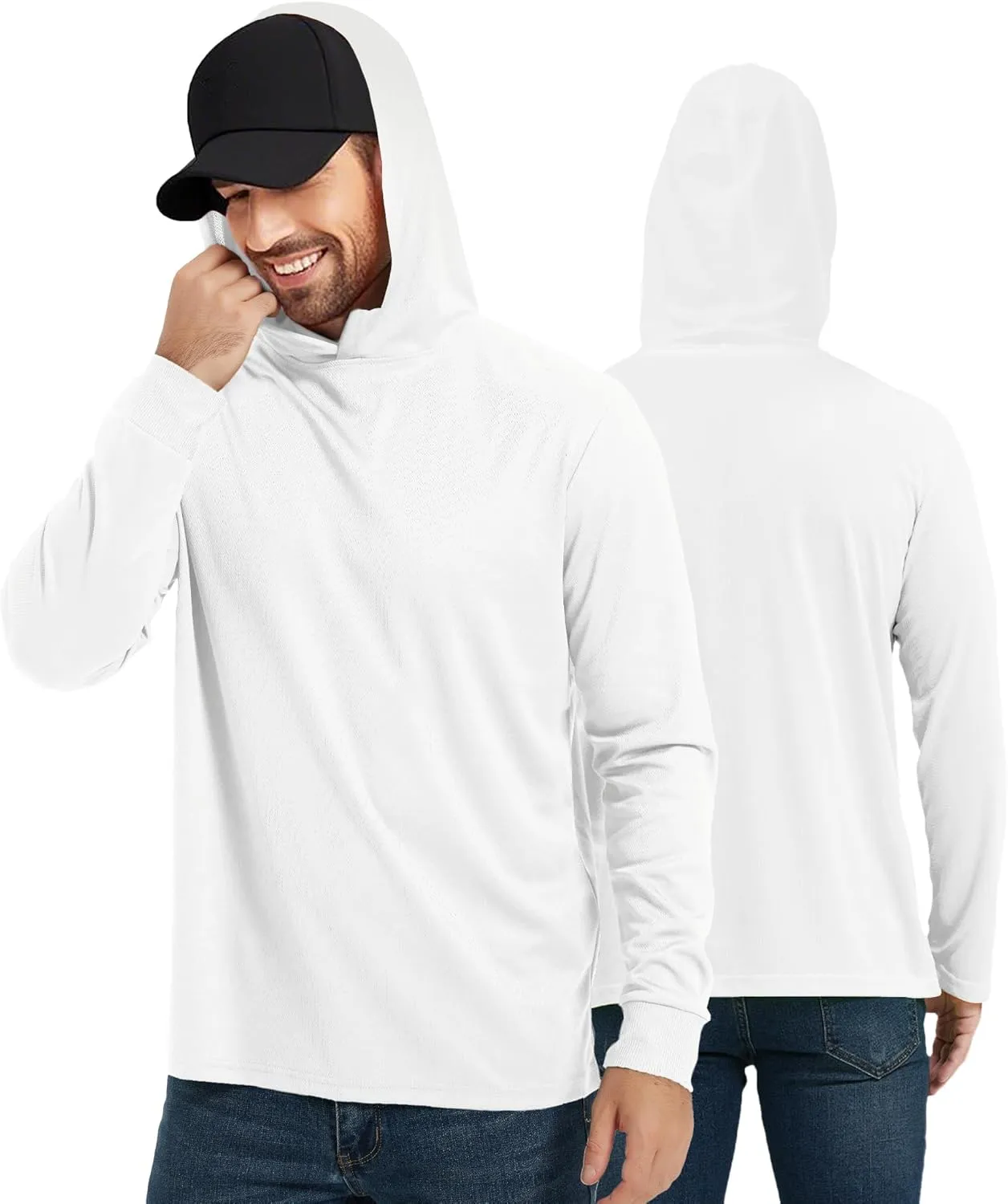 ProtectX High Visibility Sun Protection Lightweight Long Sleeve Hoodie, UPF 50  Quick-Dry, SPF UV Shirt, Active Wear
