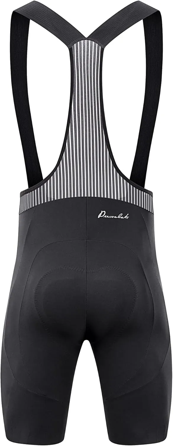 Przewalski Men's Pro Team Cycling Bib Shorts 4D Padded Bicycle Biking Bib Shorts Bike Tight for Road and Gravel Biking