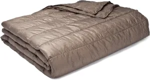 PUFF Down Alternative Indoor/Outdoor Water Resistant Blanket with Extra Strong Nylon Cover, Full/Queen, Taupe
