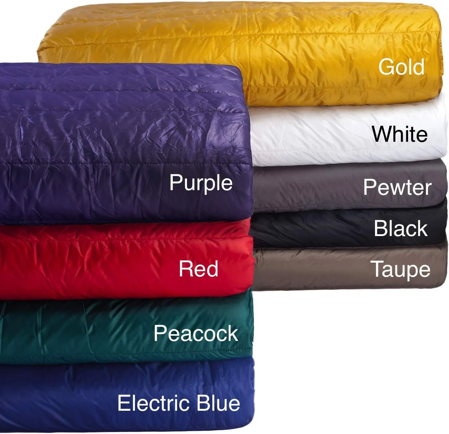 PUFF Down Alternative Indoor/Outdoor Water Resistant Blanket with Extra Strong Nylon Cover, Full/Queen, Taupe