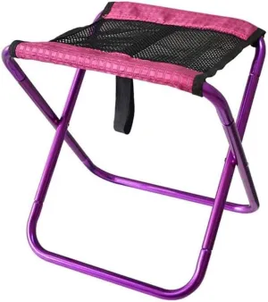 Purple Folding Chair, Design Outdoor Portable Folding Mini Mesh Metal Leg Chair