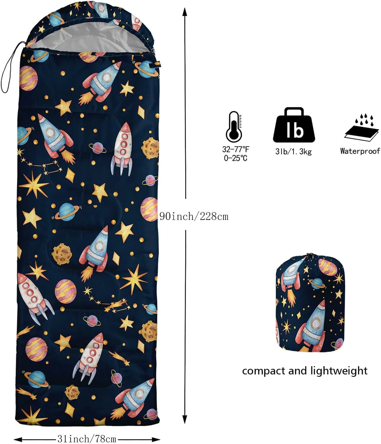 QOOMO Camping Sleeping Bags,3 Season Warm & Cool Weather,Lightweight,Waterproof Sleeping Bags for Adults & Kids,Traveling,and Outdoors,Camping Gear Equipment