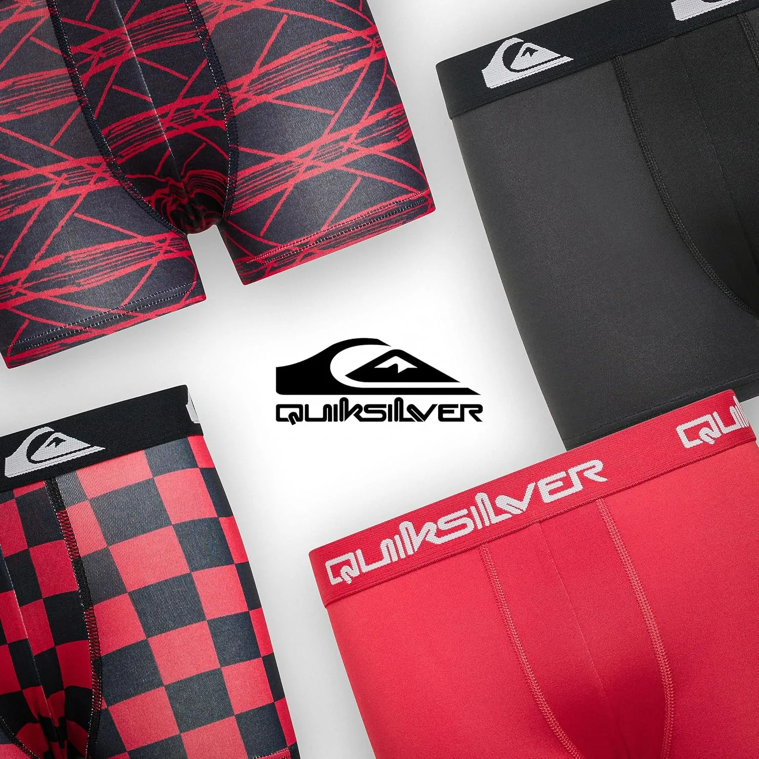 Quiksilver Boys Underwear 4 Pack Boxer Briefs for Boys 6-18 Durable Stretch Breathable Moisture Wicking