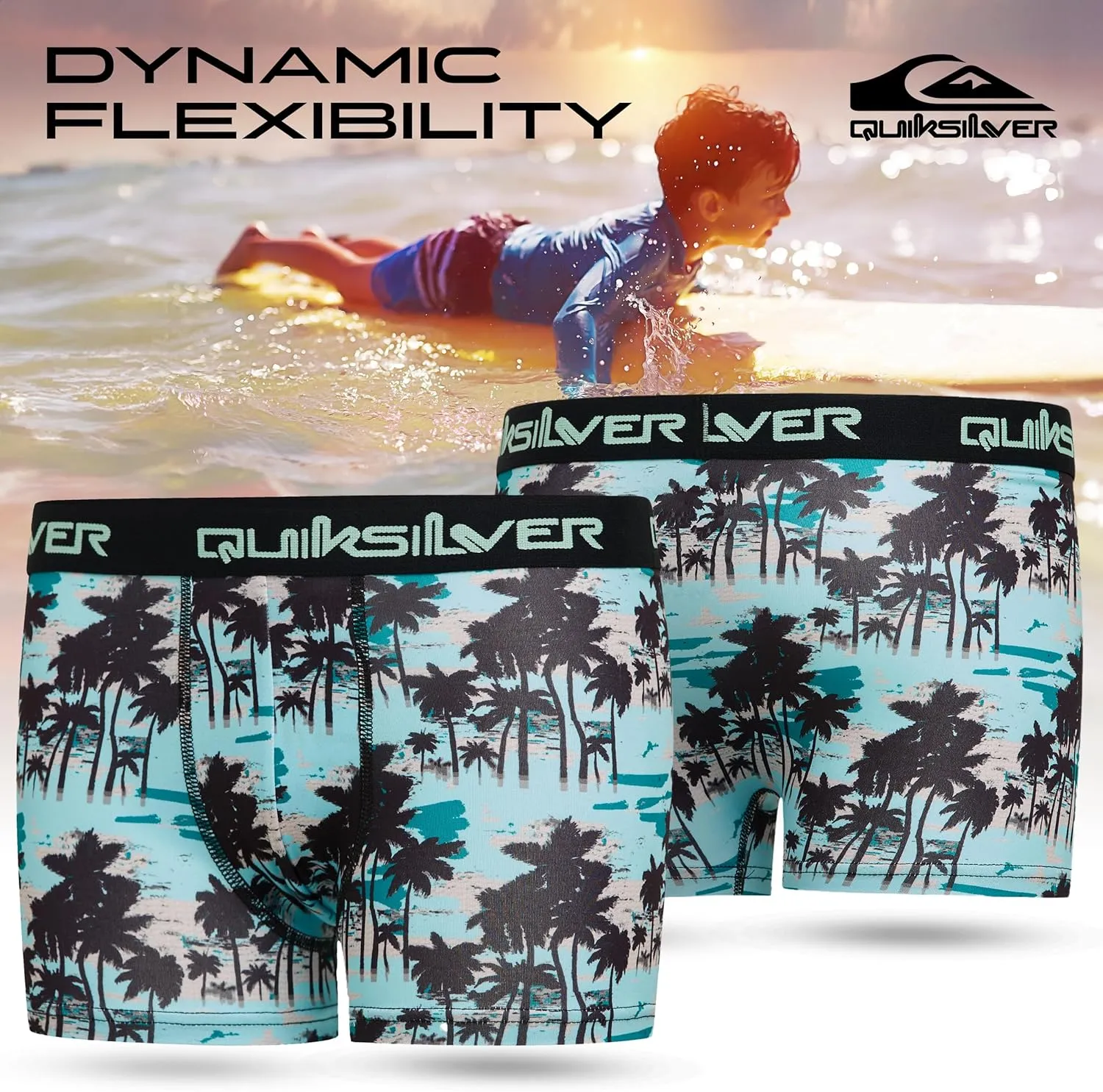 Quiksilver Boys Underwear 4 Pack Boxer Briefs for Boys 6-18 Durable Stretch Breathable Moisture Wicking