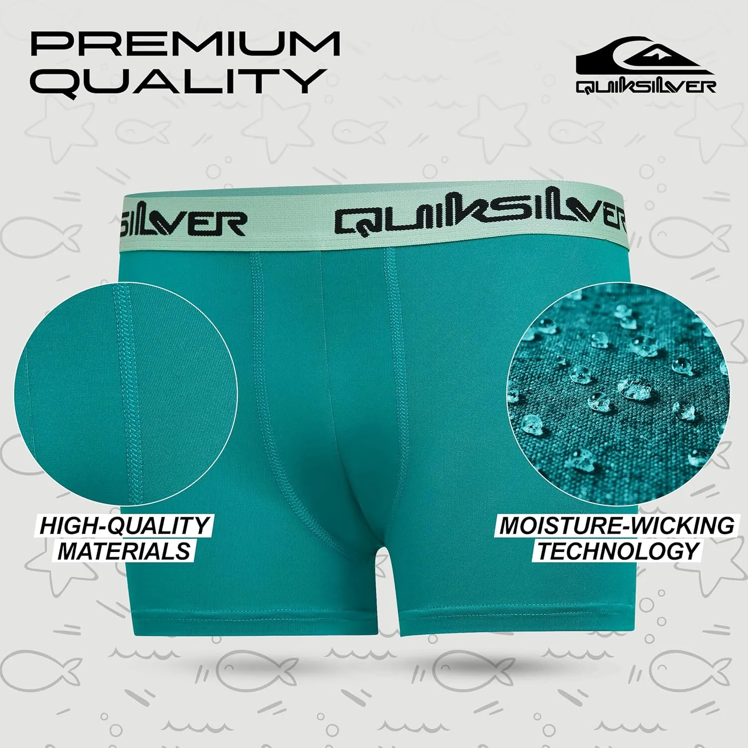 Quiksilver Boys Underwear 4 Pack Boxer Briefs for Boys 6-18 Durable Stretch Breathable Moisture Wicking