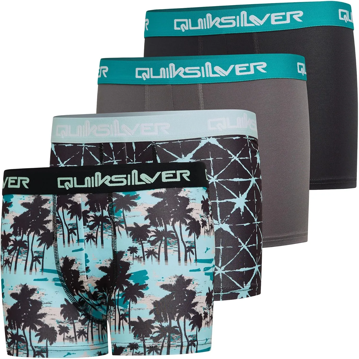 Quiksilver Boys Underwear 4 Pack Boxer Briefs for Boys 6-18 Durable Stretch Breathable Moisture Wicking