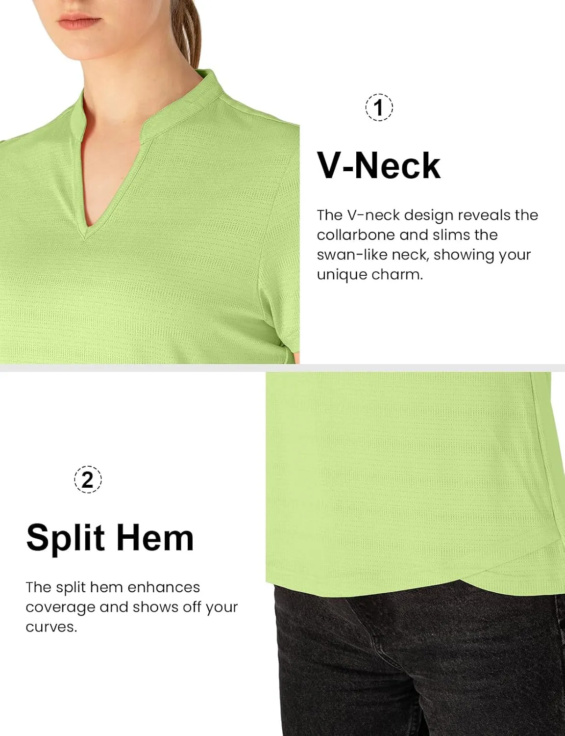 Rdruko Women's Hiking Shirts Short Sleeve UPF 50  Sun Protection Lightweight Dry Fit Running Fishing Shirts
