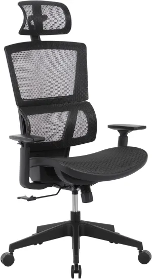 Realspace® Radano Mesh High-Back Executive Office Chair, Black, BIFMA Compliant
