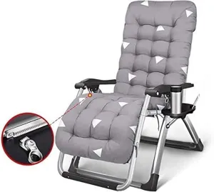 Recliner Sun Lounger Garden Chairs Oversize Zero Gravity Locking Patio Lounger Chair in Garden &Outdoors Home Lounge Chair Folding Beach Deck Chair with Cotton Pad Recliner