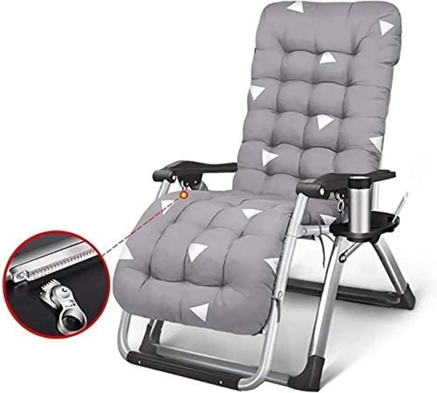Recliner Sun Lounger Garden Chairs Oversize Zero Gravity Locking Patio Lounger Chair in Garden &Outdoors Home Lounge Chair Folding Beach Deck Chair with Cotton Pad Recliner