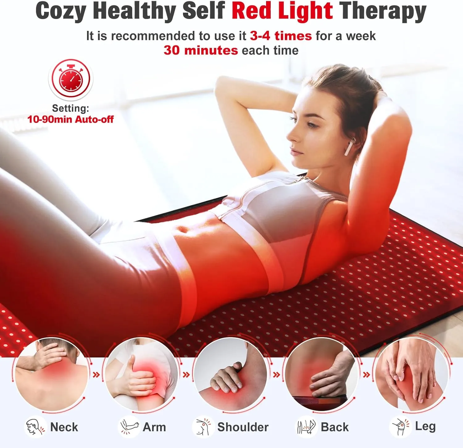 Red Light Therapy Mat for Body, 71"x 31" Red Light Therapy Blanket Red Near Infrared 660nm 850nm Full Body Pad, 1280 LEDs Infrared Light Therapy for Body for Pain Relief, Improved Sleep